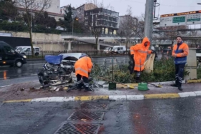 Şişli’de kaza sonrası araçta yangın çıktı: 2 yaralı