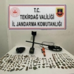 Tekirdağ’da 150 tarihi obje ve 80 sikke ele geçirildi