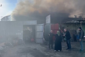 Tekirdağ’da tır parkında yangın paniği