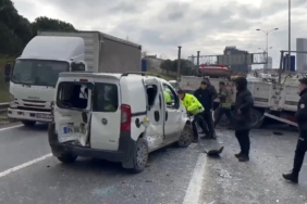 TEM otoyolu Haramidere bağlantısında 6 araçlı zincirleme kaza: 8 yaralı