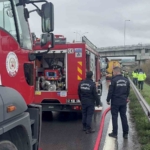 Tem otoyolunda korkutan yangın