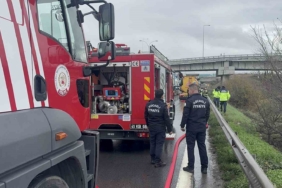 Tem otoyolunda korkutan yangın