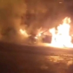 Üsküdar’da otomobil alev alev yandı