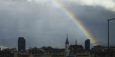 Yağmur sonrası çıkan gökkuşağı hayran bıraktı