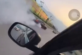 Adeta asfaltı ağlattı...Akan trafikte drift atarak ilerledi