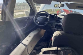 Bariyer otomobilin içinden geçti