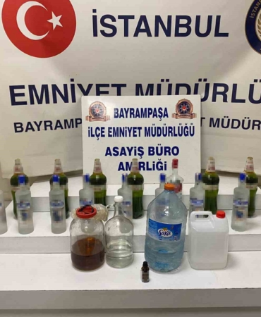 Bayrampaşa’da sahte içki imalathanesine baskın: 1 gözaltı