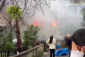 Beşiktaş’ta inşaat işçilerinin kaldığı konteynerda yangın