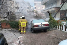 Havran’da araç yangınına itfaiye müdahale etti