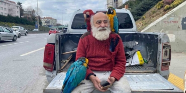 İstanbul’un "Papağanlı Amcası" görenlerin ilgi odağı oluyor
