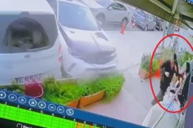 Saniyelerle kurtuluş: Kontrolden çıkan otomobil iş yerine daldı