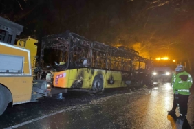 Sarıyer’de İETT otobüsü alev alev yandı