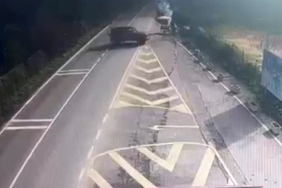 Sarıyer’de İranlı iş adamının ciple seyyar satıcıya çarpıp, mesire alanına uçtuğu anlar kamerada