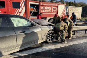TEM Büyükçekmece’de buzlanma kazası: 1 yaralı