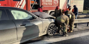 TEM Büyükçekmece’de buzlanma kazası: 1 yaralı