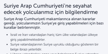 THY, Suriye’ye İran ve İsrail vatandaşlarını taşımayacak