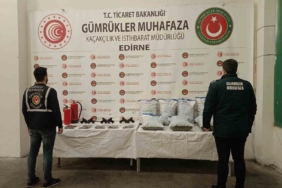 Yangın tüpüne ve tırın çeşitli yerlerine gizlenmiş tabanca ile mermi ele geçirildi