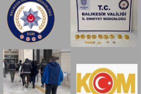 Balıkesir’de kuyumculara sahte altın satmaya çalışan 4 şüpheli suçüstü yakalandı