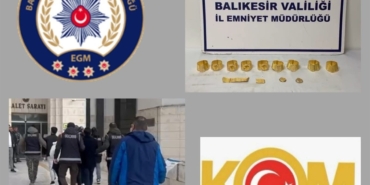 Balıkesir’de kuyumculara sahte altın satmaya çalışan 4 şüpheli suçüstü yakalandı