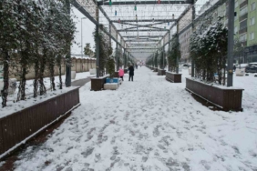 Beyaza bürünen Sultangazi havadan görüntülendi