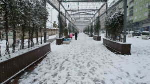 Beyaza bürünen Sultangazi havadan görüntülendi