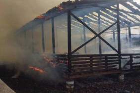 At çiftliğinde yangın paniği