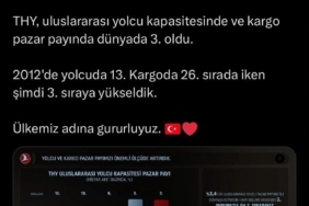 THY dünyada 3’üncü sıraya yükseldi