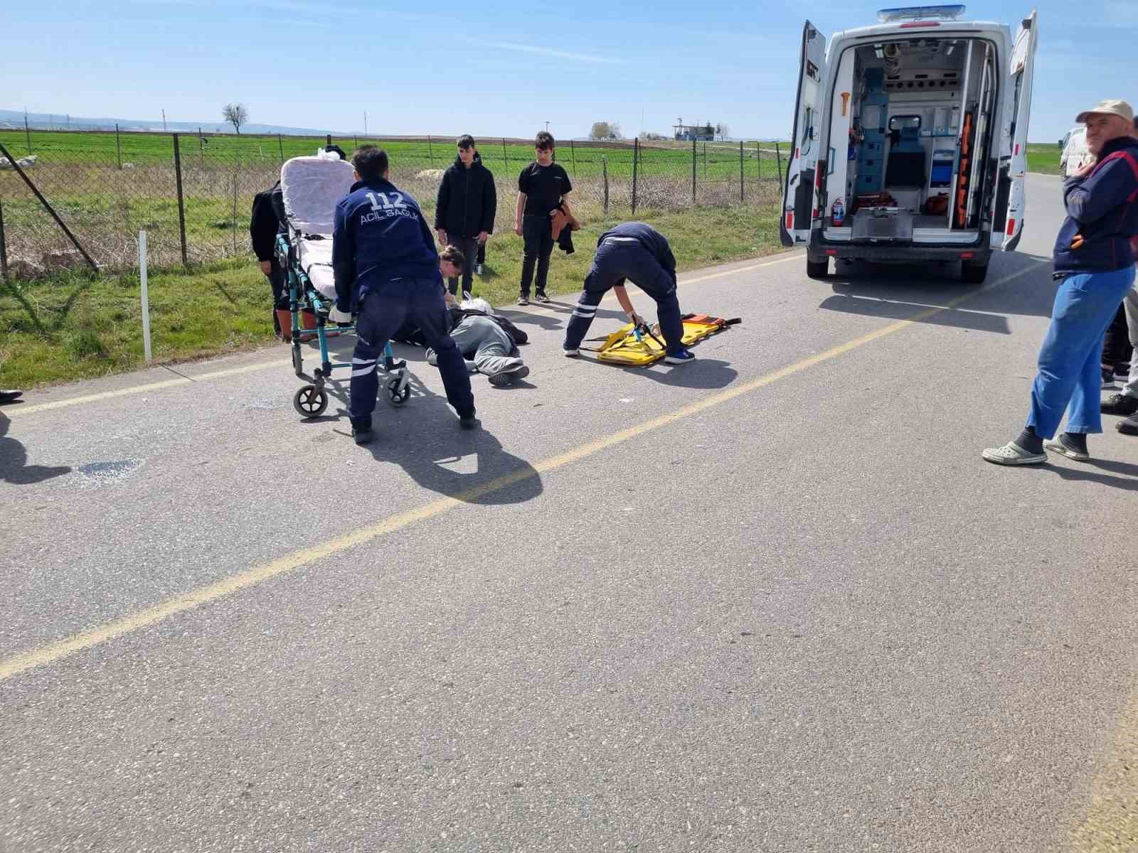 Tankerle çarpışan motosikletin sürücüsü ağır yaralandı