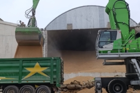 Karasu Limanı’ndaki deponun perde duvarı yıkıldı: Tahıllar yola saçıldı