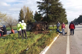 Balıkesir’de takla atan araçtaki 5 kişi yaralandı
