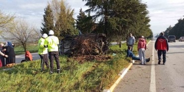 Balıkesir’de takla atan araçtaki 5 kişi yaralandı