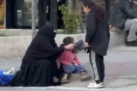 Bursa’da dilencilerin yer kavgası kamerada