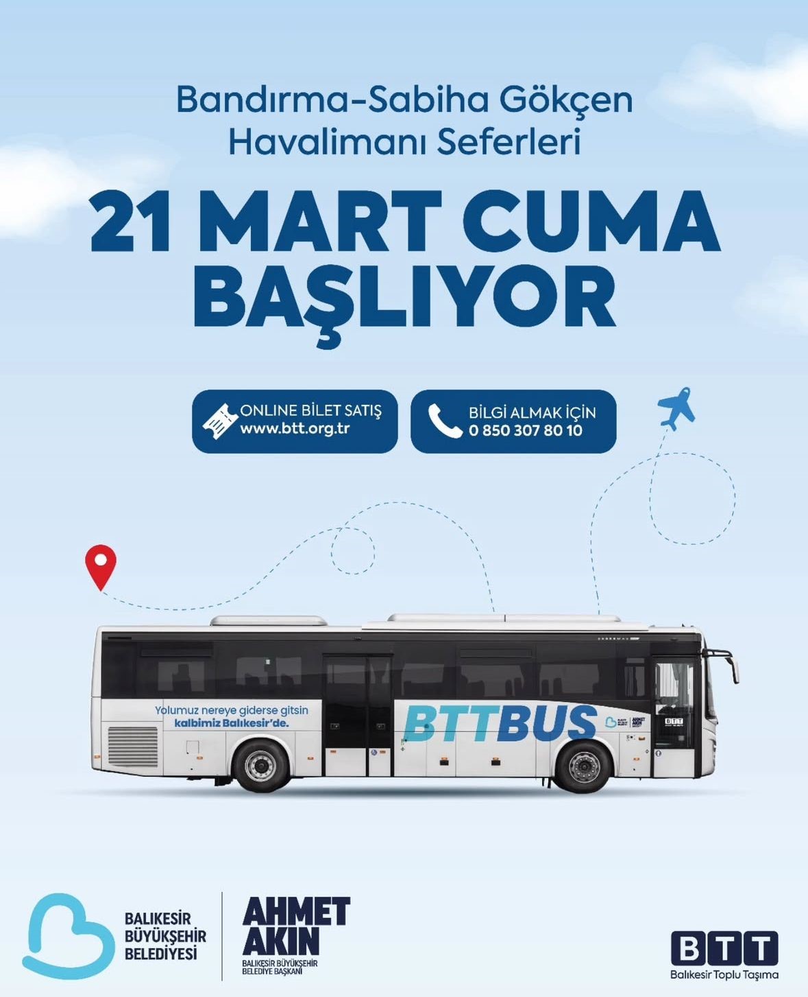 BTT, Bandırma’dan Sabiha Gökçen’e transfer seferlerini başlatıyor