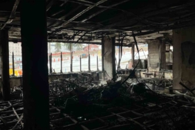 Yanan otelin içi böyle görüntülendi