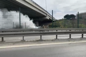 Lüks otomobil alevlere teslim oldu, D-100 karayolu trafiğe kapandı