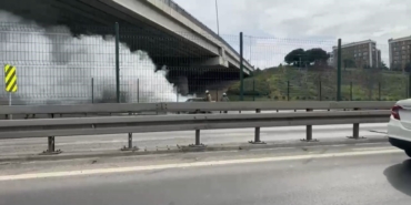 Lüks otomobil alevlere teslim oldu, D-100 karayolu trafiğe kapandı