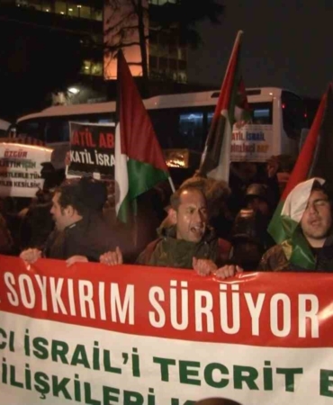 İsrail Başkonsolosluğu önünde ‘Gazze’ protestosu