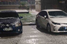 Gönen’de şiddetli yağış ve dolu etkili oldu