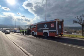Tekirdağ Çevre Yolu’nda hararet yapan araç trafiği aksattı
