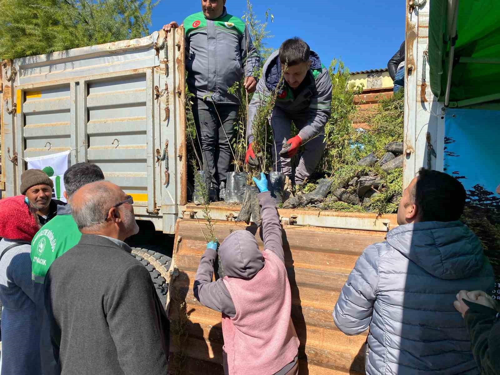 Ayvacık’ta 3 bin fidan dağıtıldı