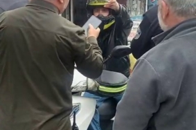 Hem suçlu hem güçlü: Yasak olan yere motosikletle girdi, zabıtayla böyle tartıştı