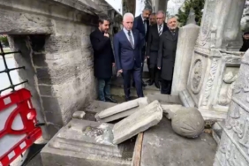 İstanbul Valisi Davut Gül, Şehzadebaşı Camii ve haziresinde incelemelerde bulundu