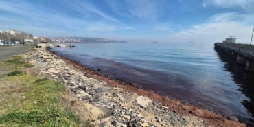 Tekirdağ’da kıyılar kızıl yosunlarla kaplandı