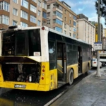 Eyüpsultan’da İETT otobüsünde korkutan yangın