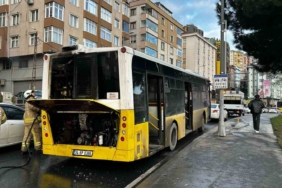 Eyüpsultan’da İETT otobüsünde korkutan yangın