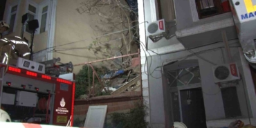 Şişli’de 2 katlı binada meydana gelen kısmi çökme korkuttu
