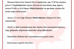 Depremle ilgili Bursa Valiliği’nden açıklama