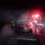 Susurluk’ta park halindeki araçta yangın çıktı