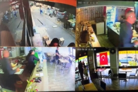 Kafe ve restoranlardaki kaçış anı kameraya yansıdı