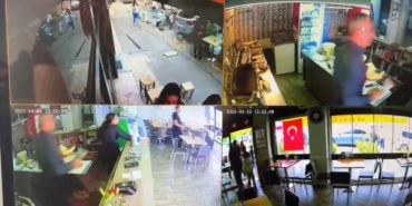Kafe ve restoranlardaki kaçış anı kameraya yansıdı